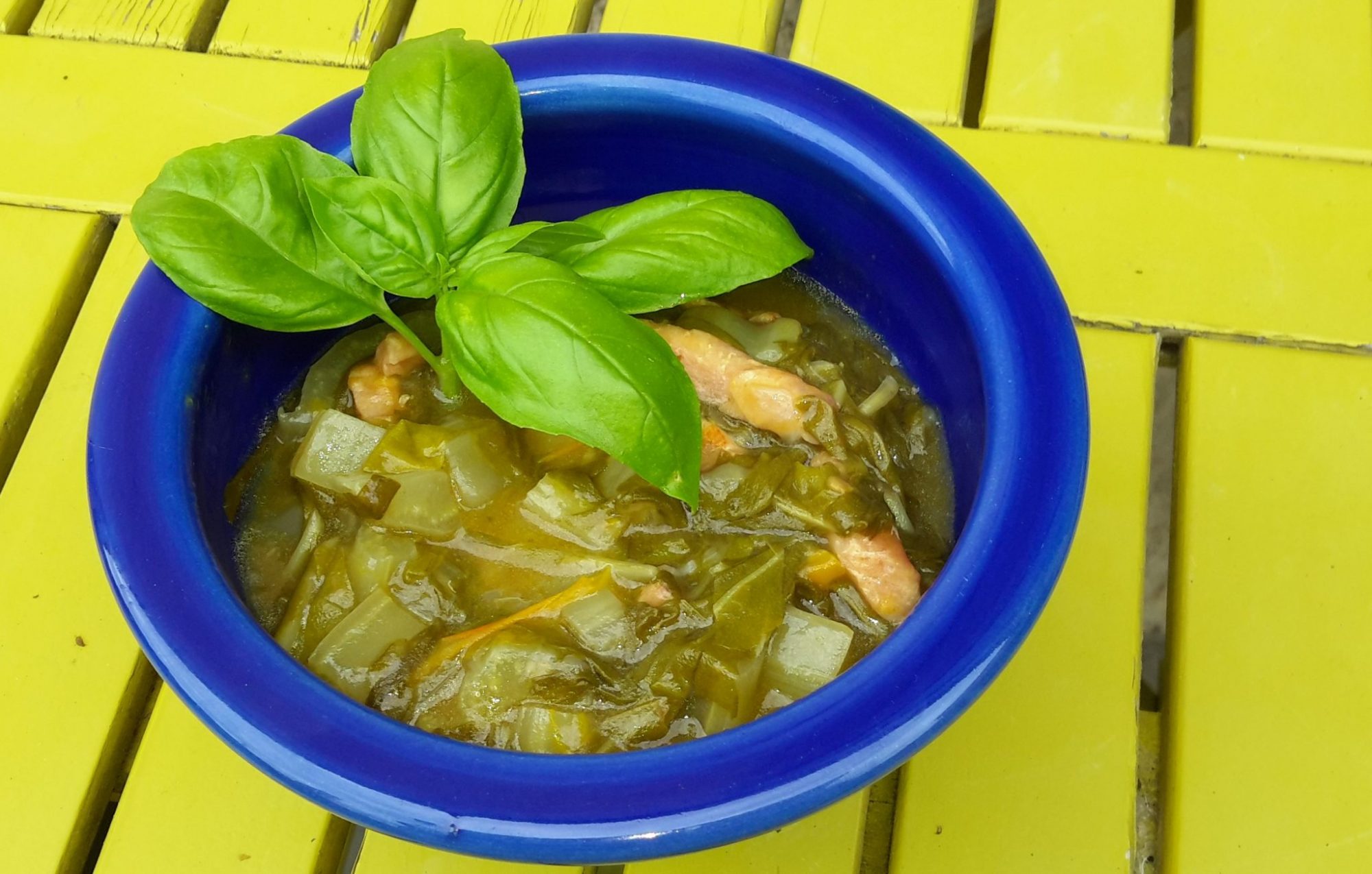 Swiss chard with the green