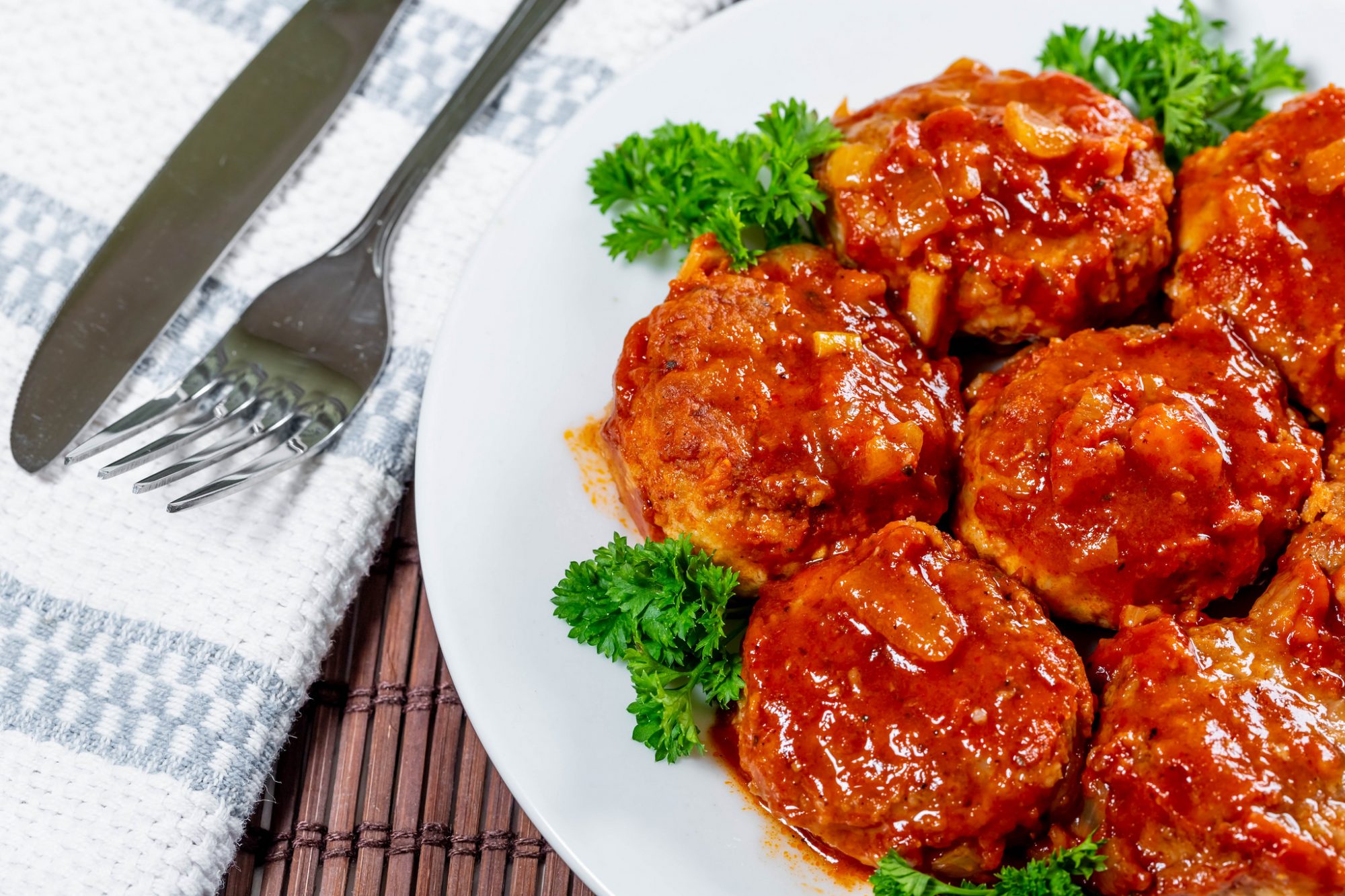 Beef meatball, carrots and tomato sauce