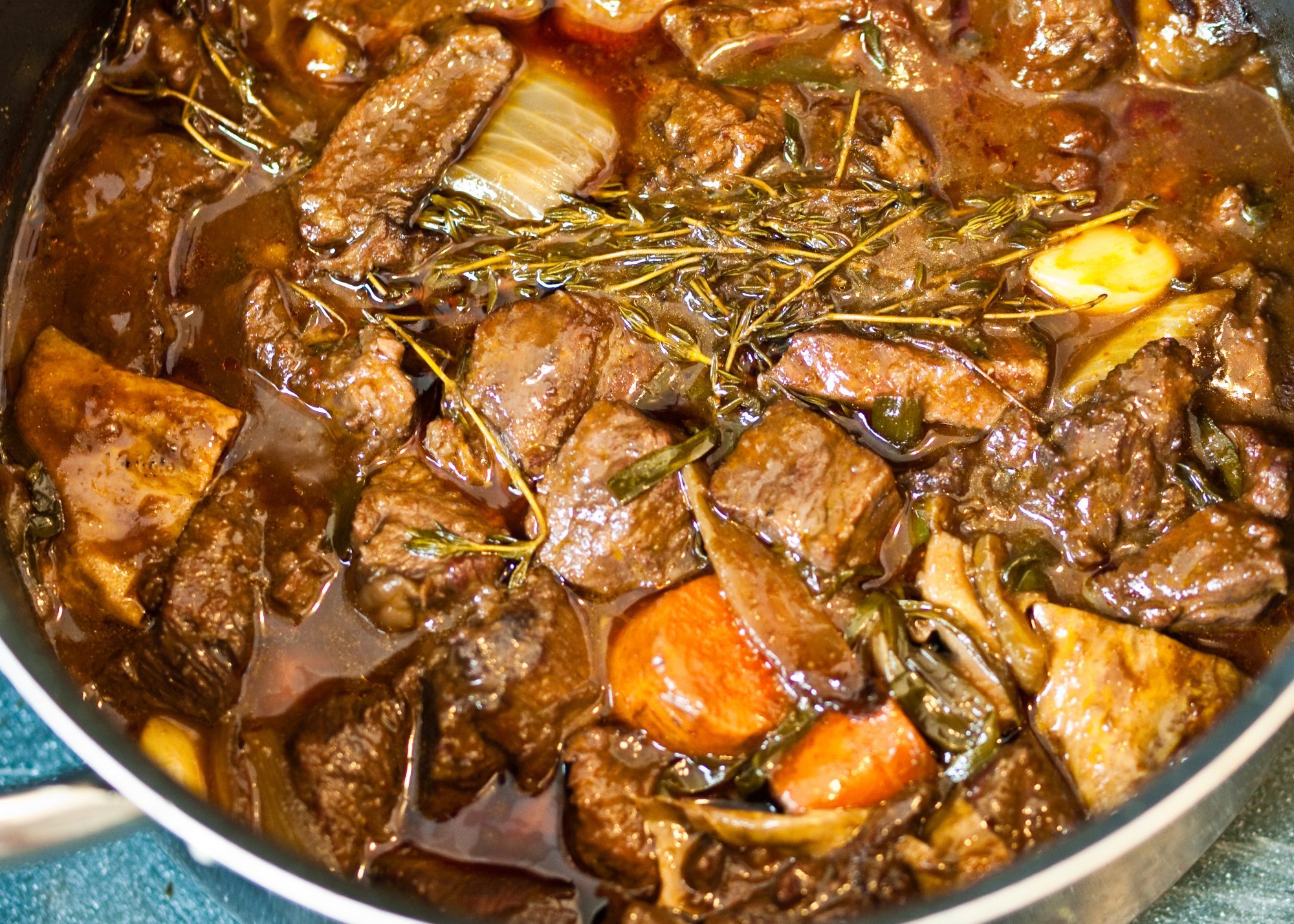 Beef slices with mustard