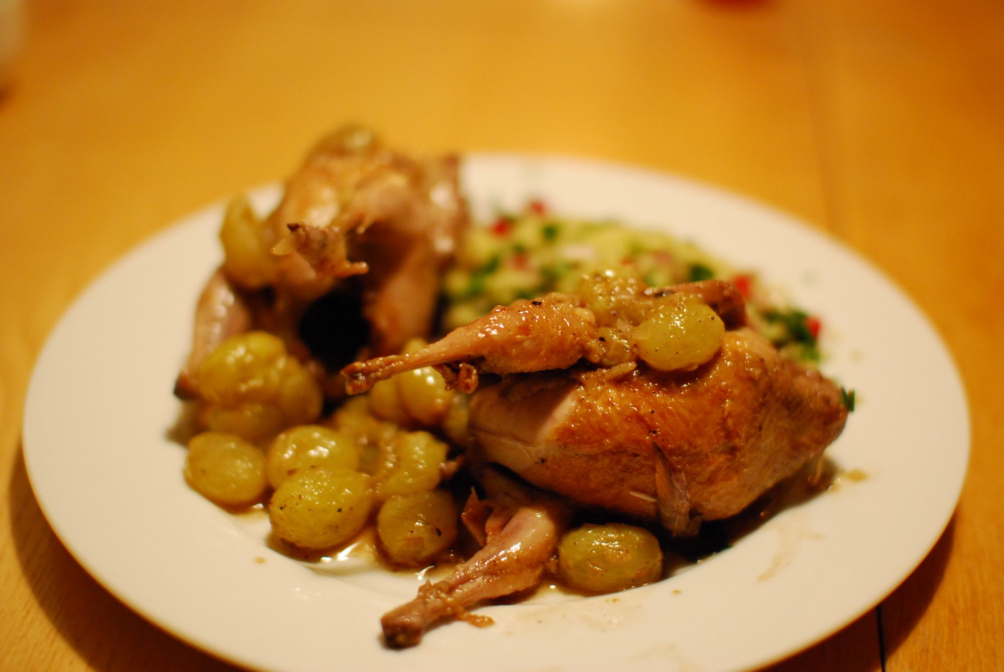 Quails and grapes