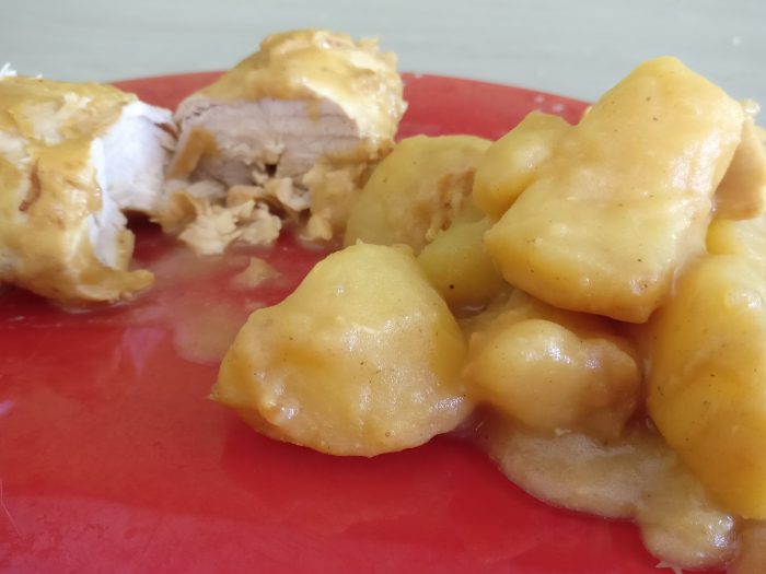Chicken breast, potato with mustard sauce