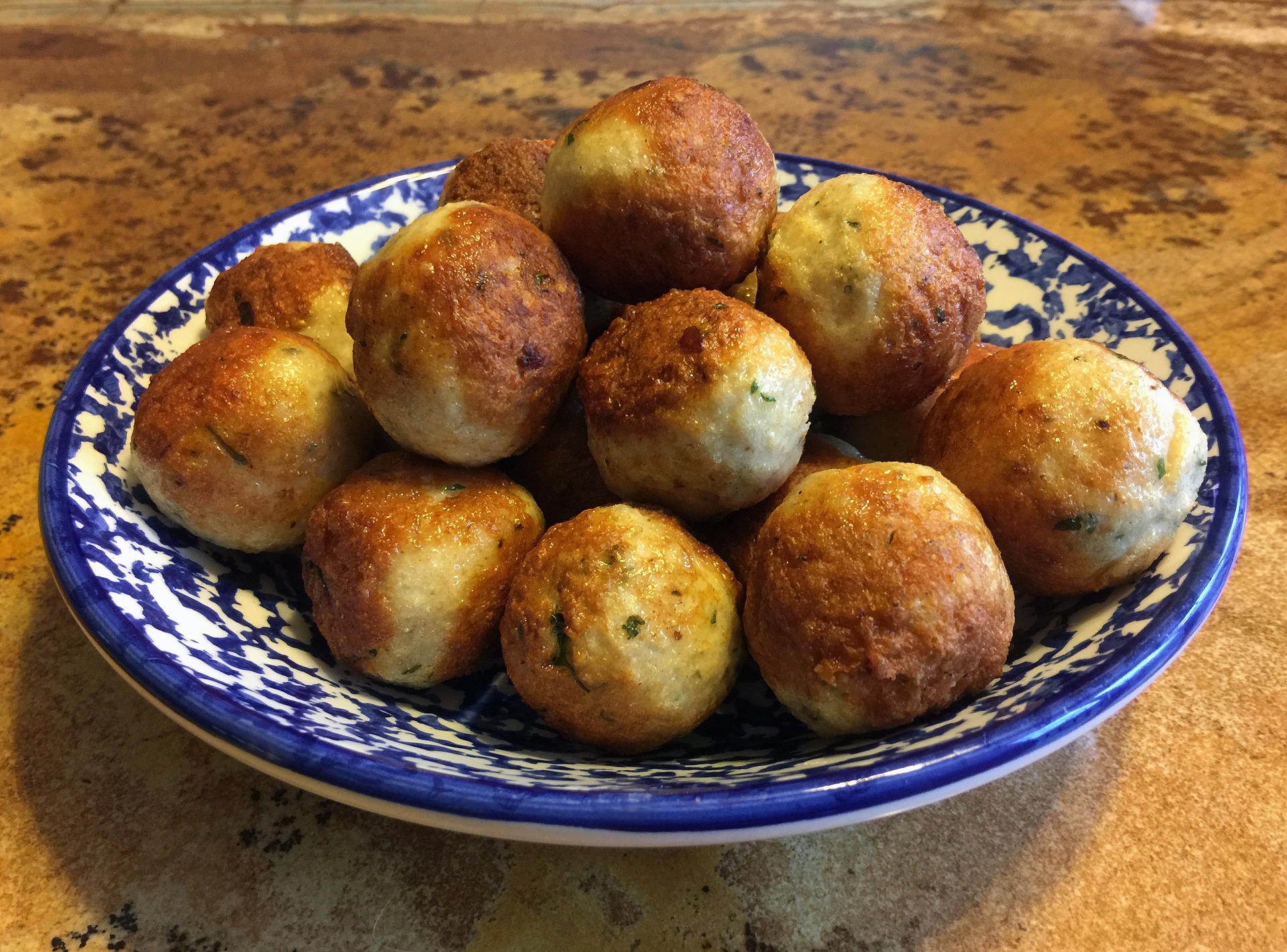 Chicken meatball and a satay sauce