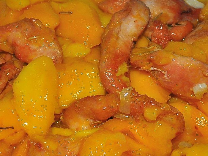 Chicken Tenderloins with Caramelized Mangoes