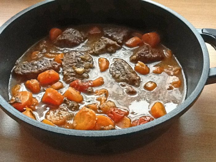 Braised beef and carrots