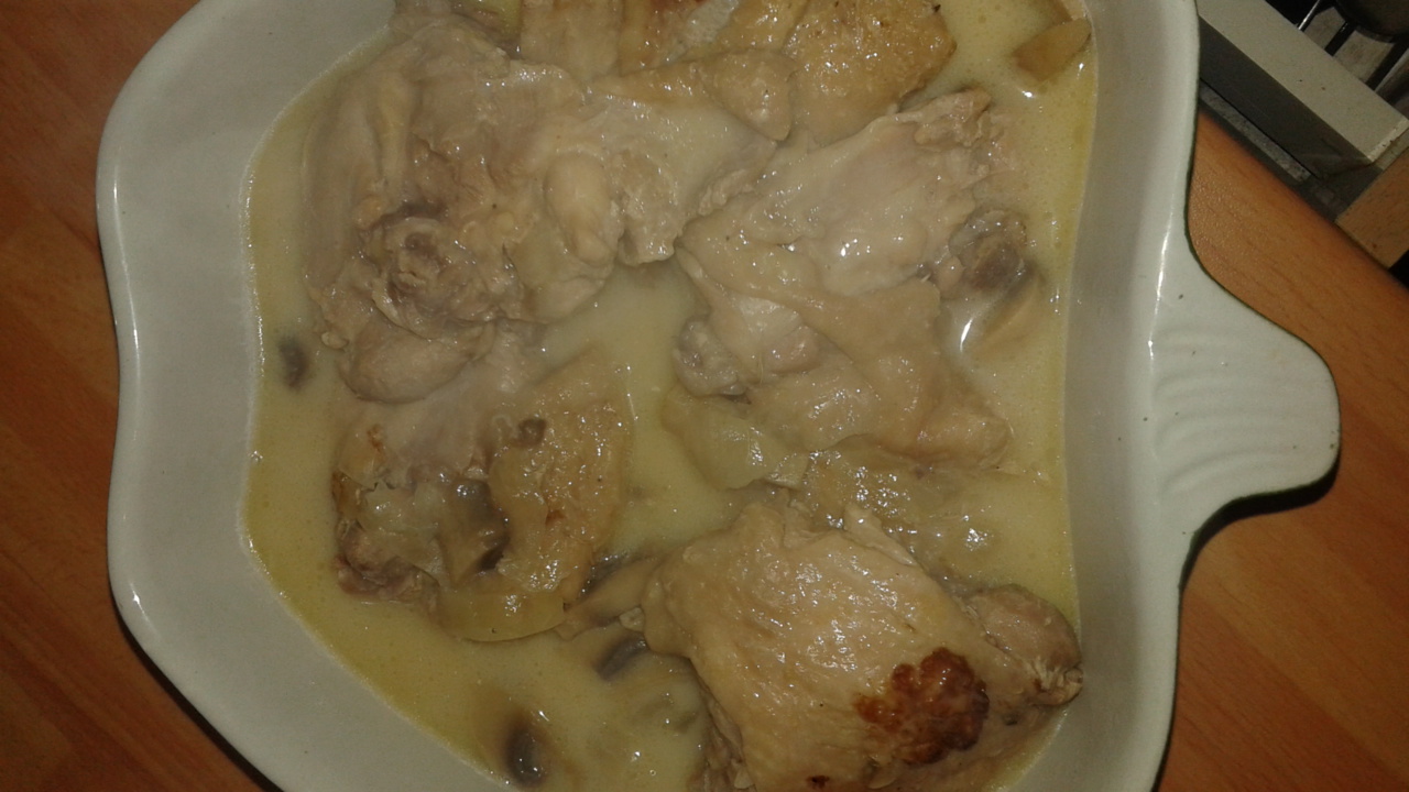 Chicken thighs and mushrooms