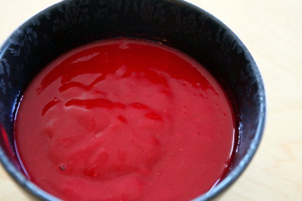 Cooked red fruit juice