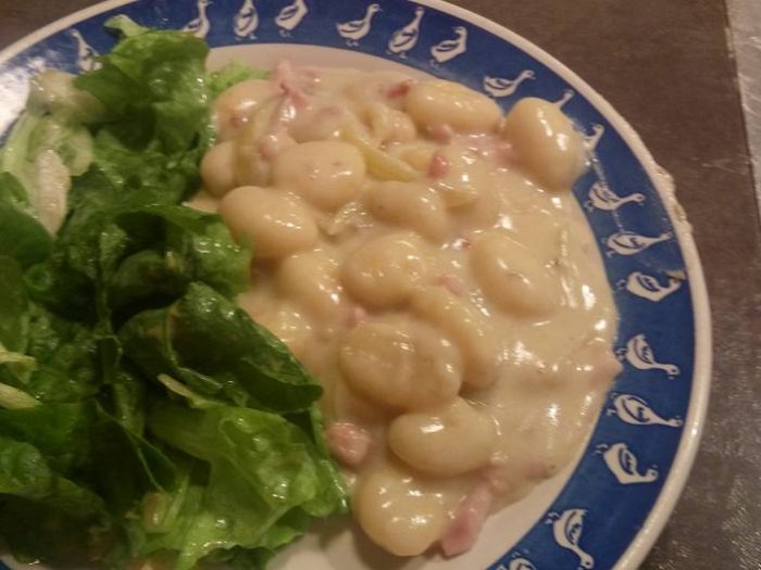 Gnocchi in a Carbonara style