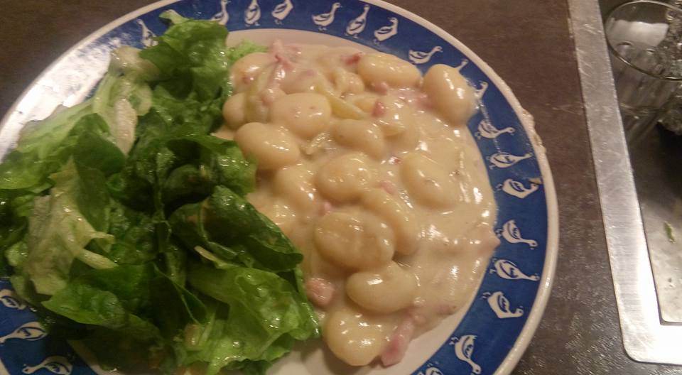 Gnocchi in a Carbonara style