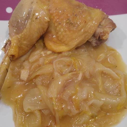 Chicken thighs and endives