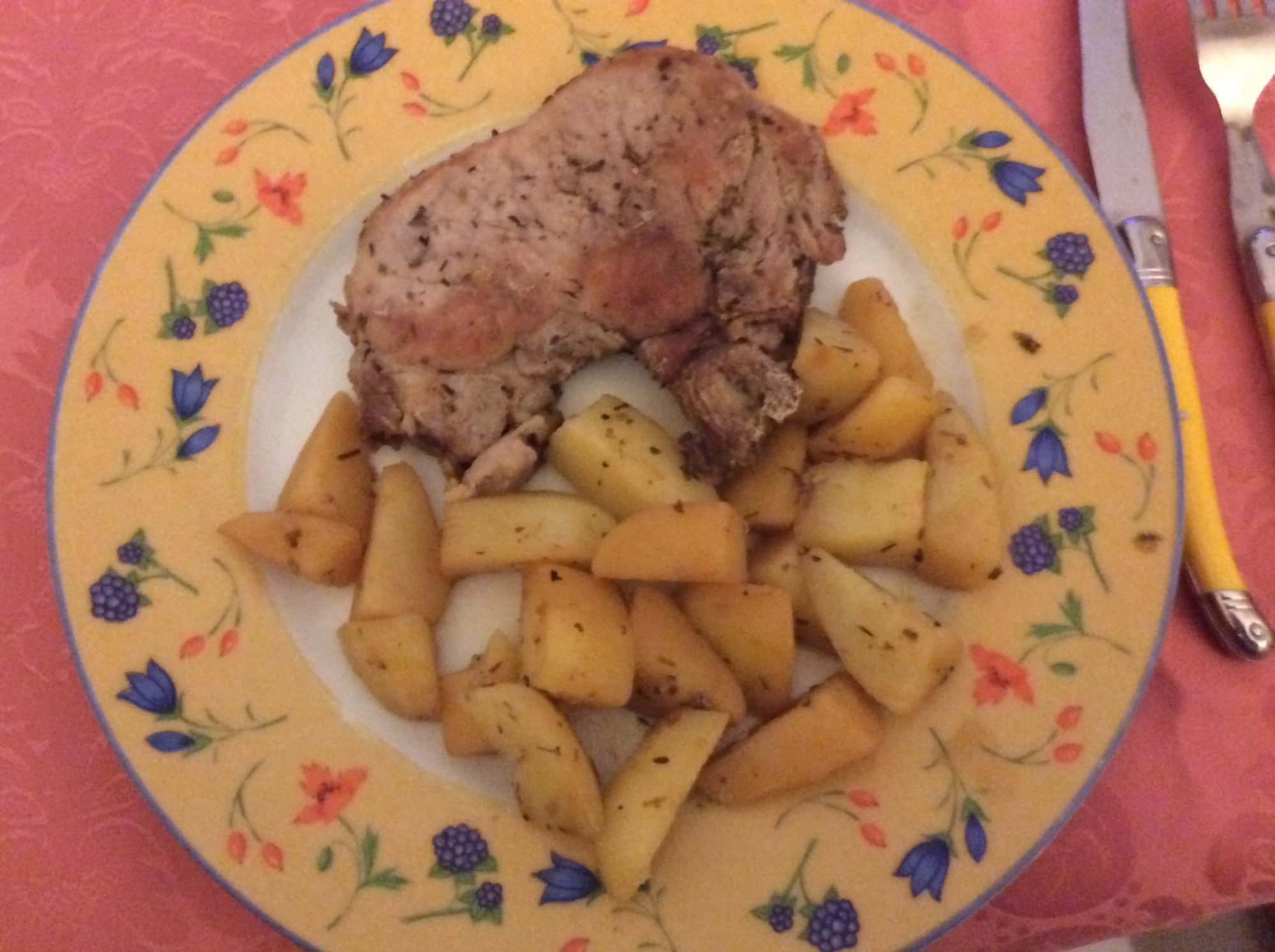 Pork chops and potatoes