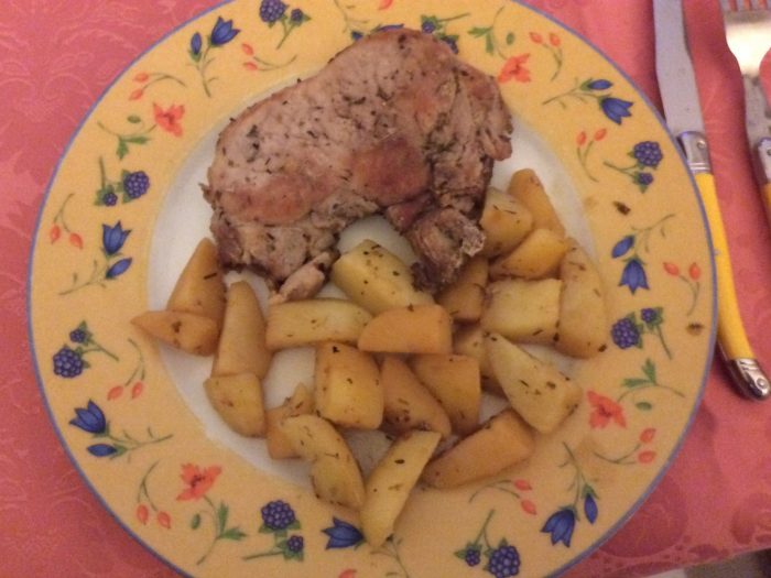 Pork chops and potatoes