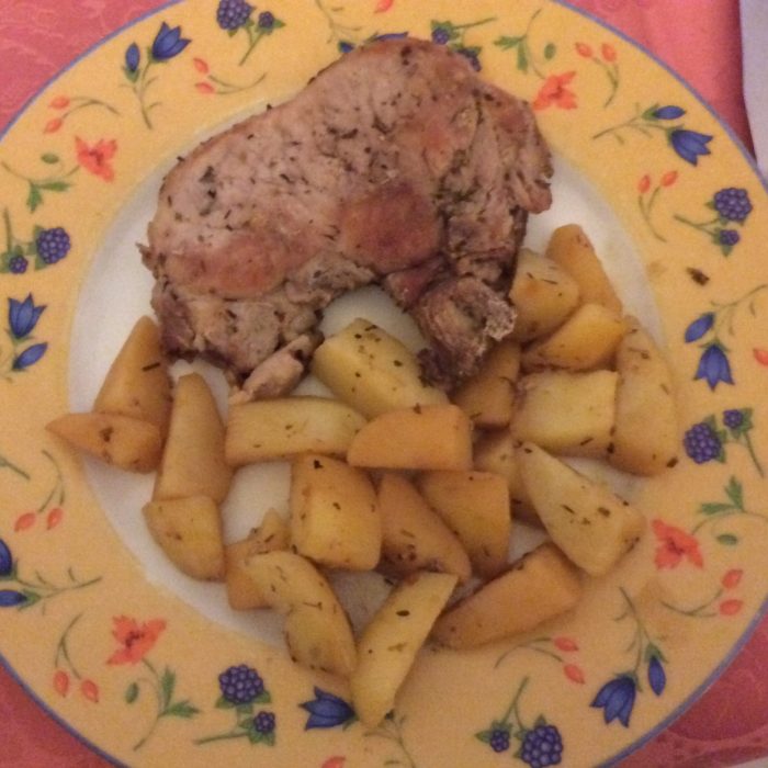 Pork chops and potatoes