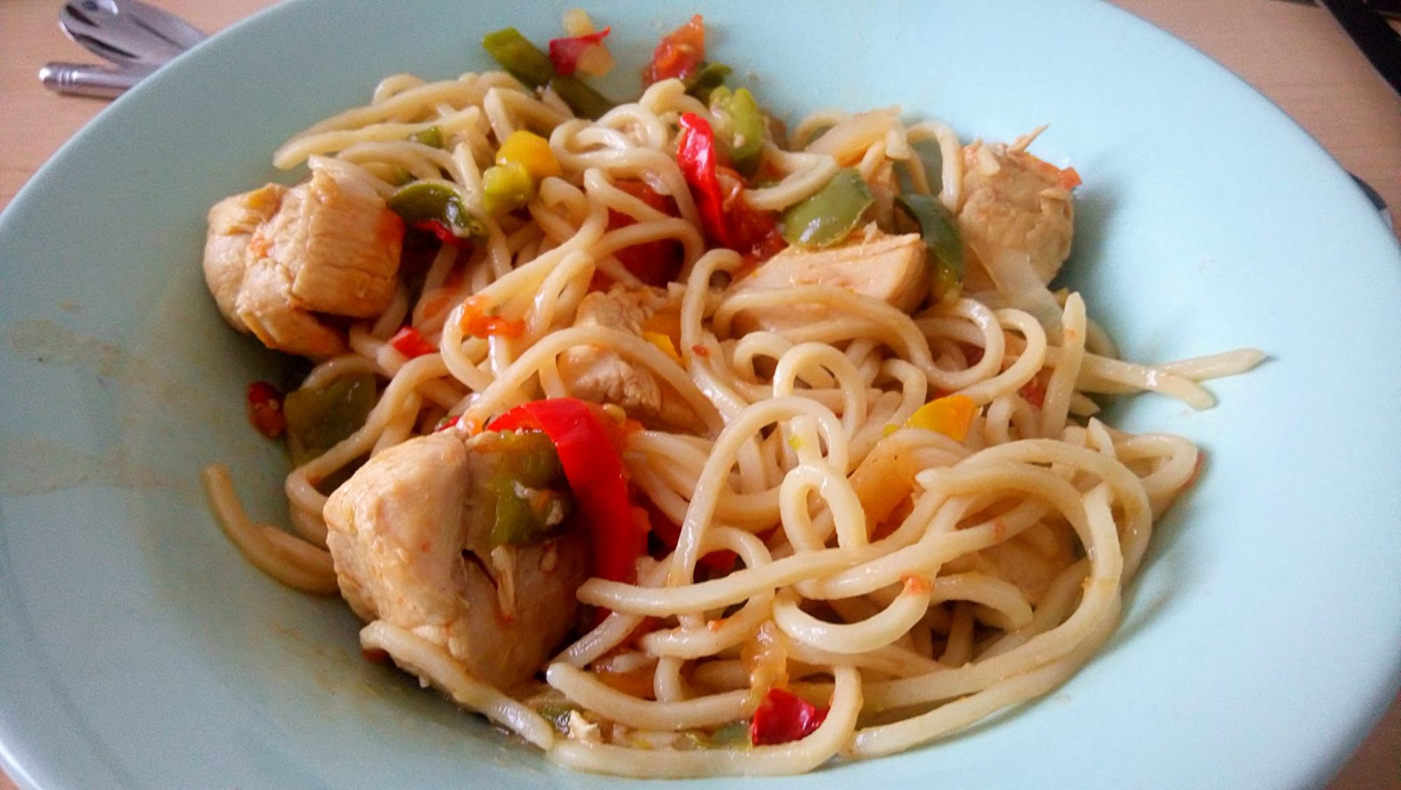 Noodles and chicken