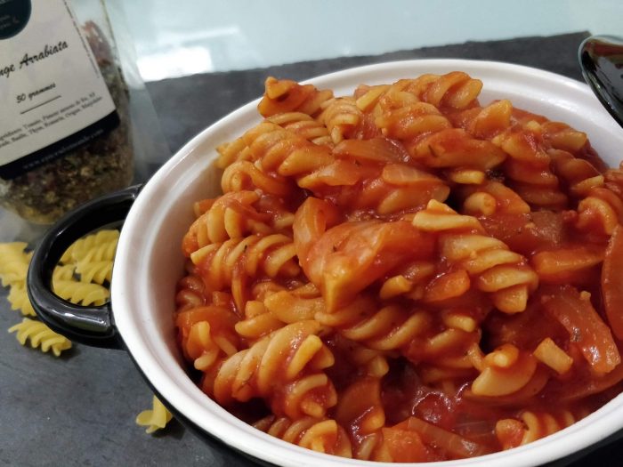 Pasta with simply Arrabiata spices