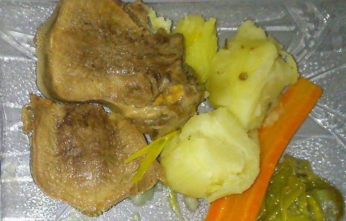Beef tongue and vegetables