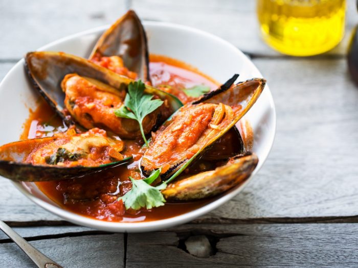 Mussels and tomatoes