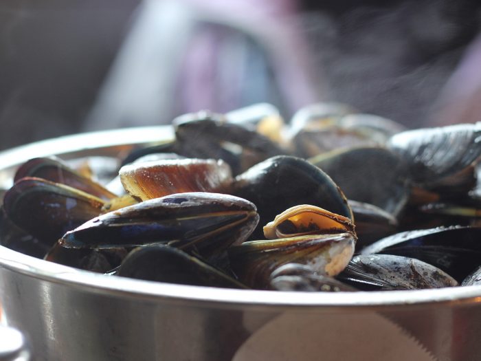 Mussels and leeks