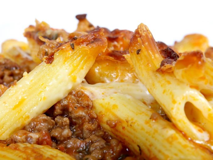 Penne pasta with bolognese sauce