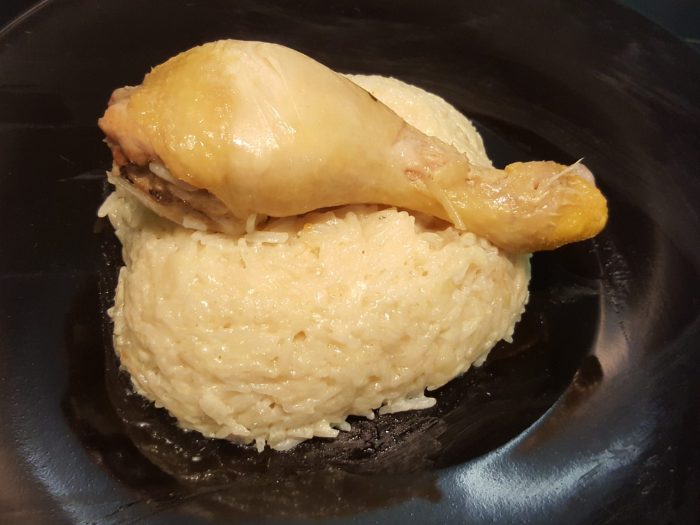 Chicken drumstick and rice