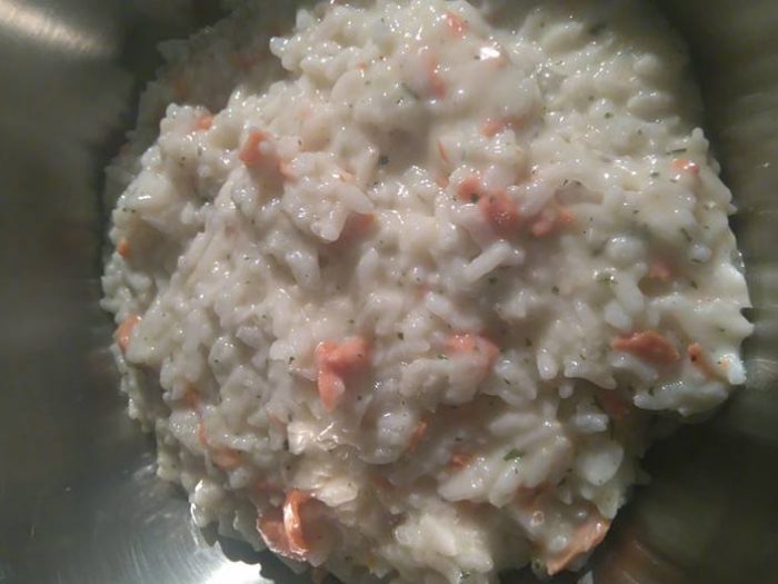 Risotto with salmon