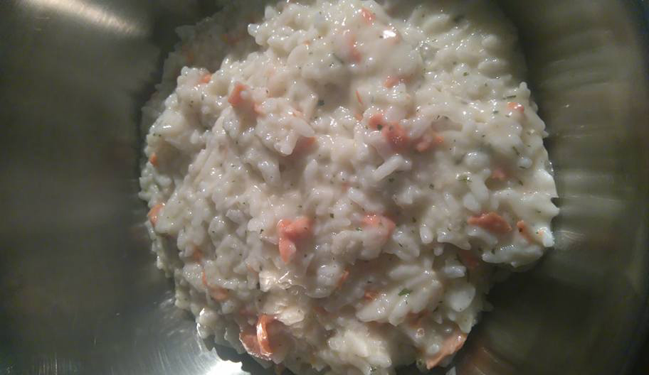 Risotto with salmon