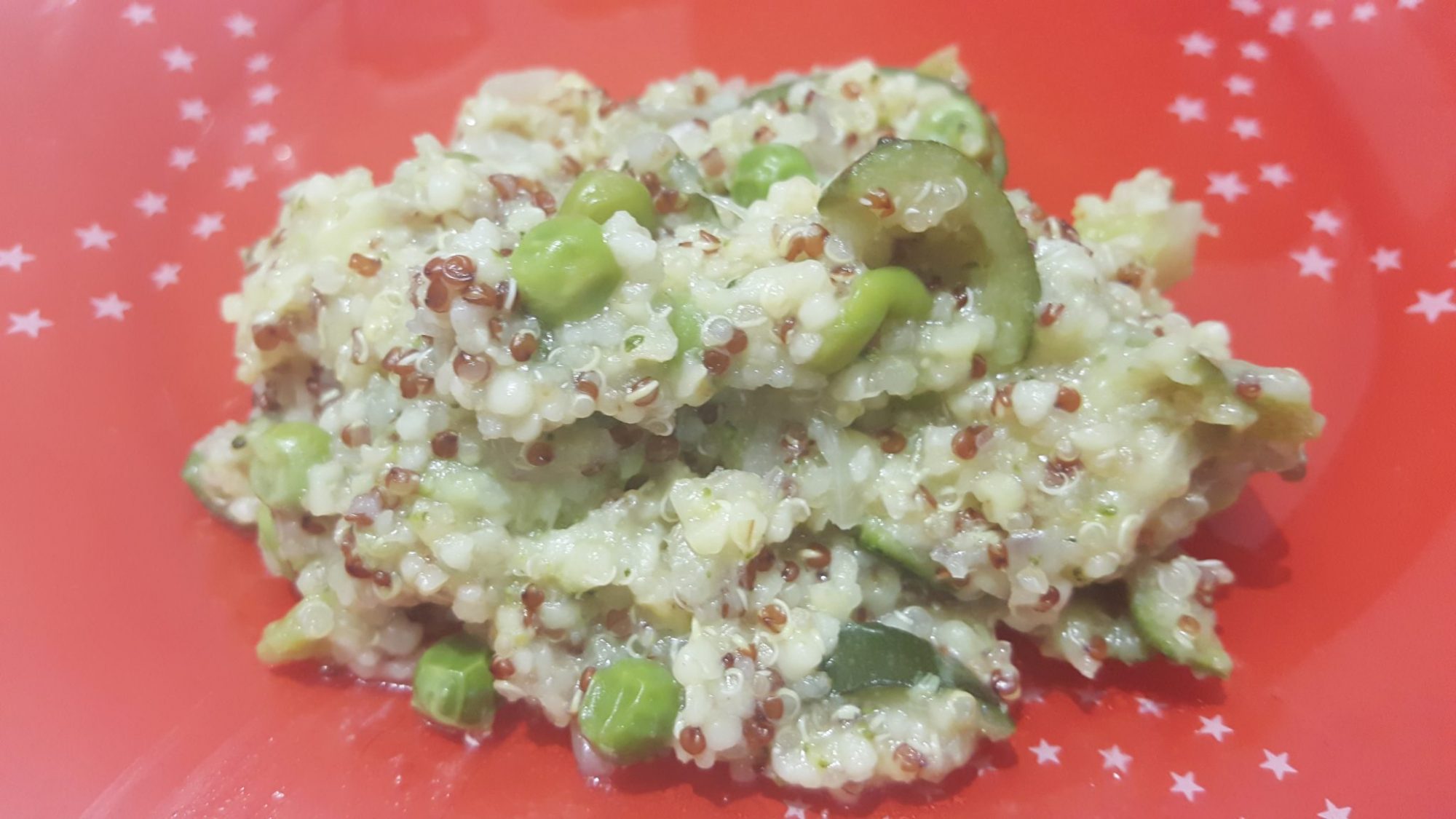 Delicious quinoa with green vegetables