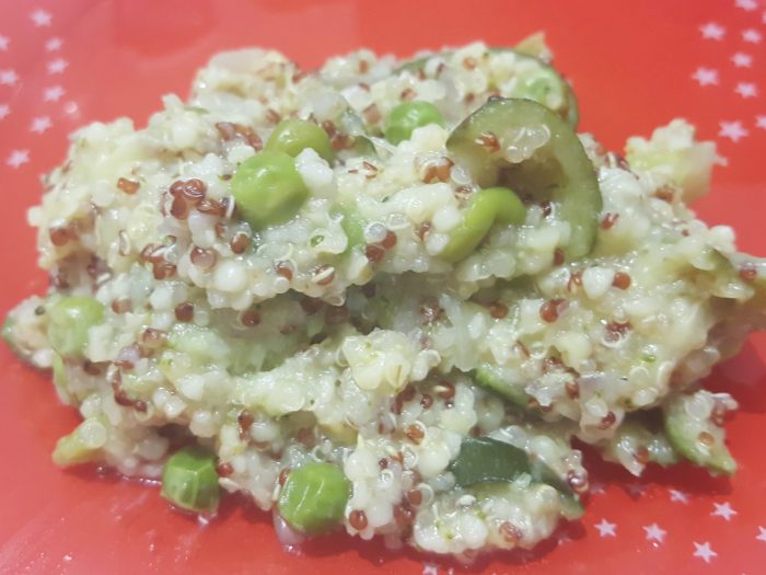 Delicious quinoa with green vegetables