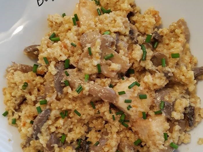 Quinoa with turkey and mushrooms