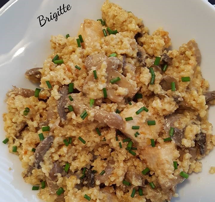 Quinoa with turkey and mushrooms