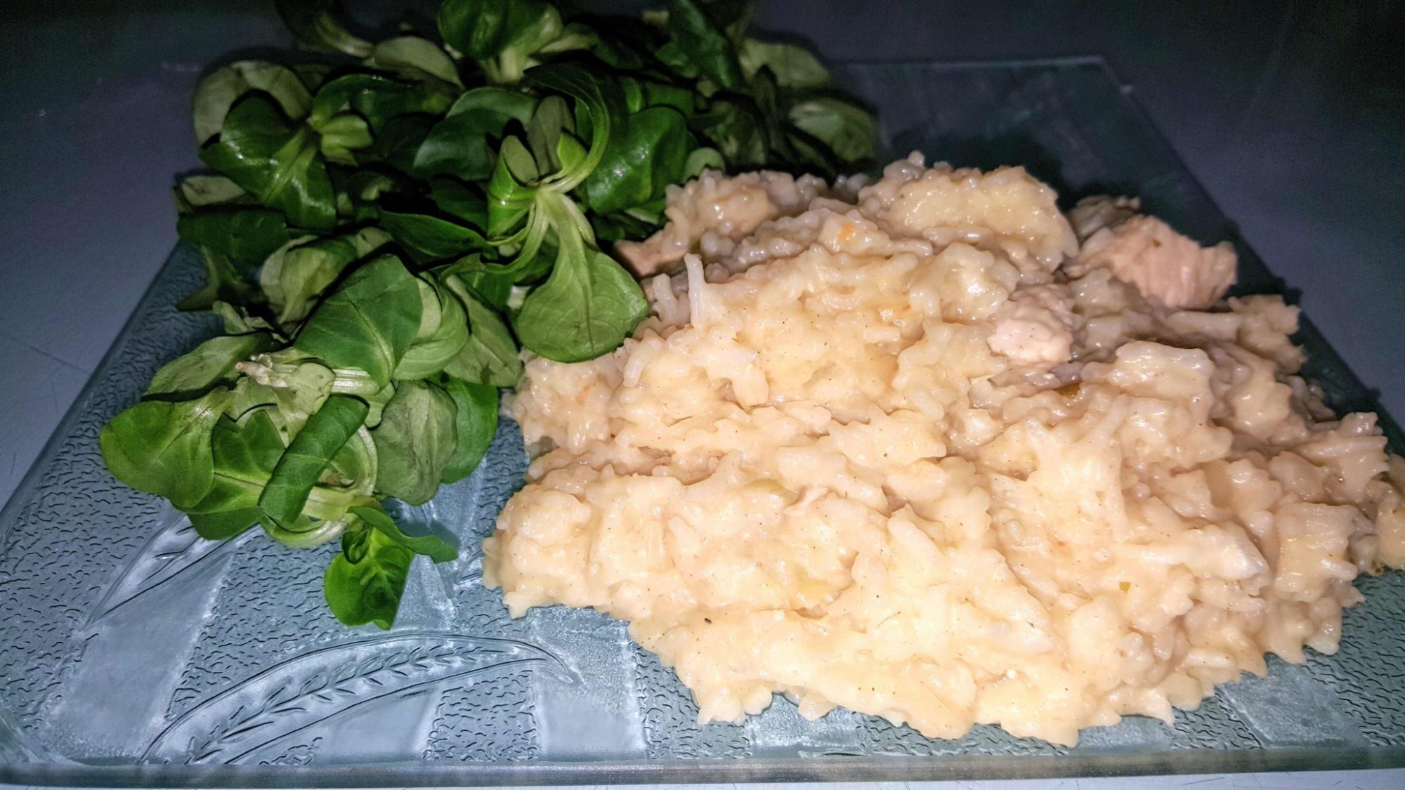 Risotto with turkey white and mustard