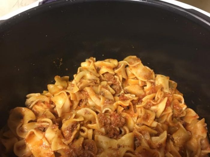 Tagliatelle style bolognese with cumin from Monica