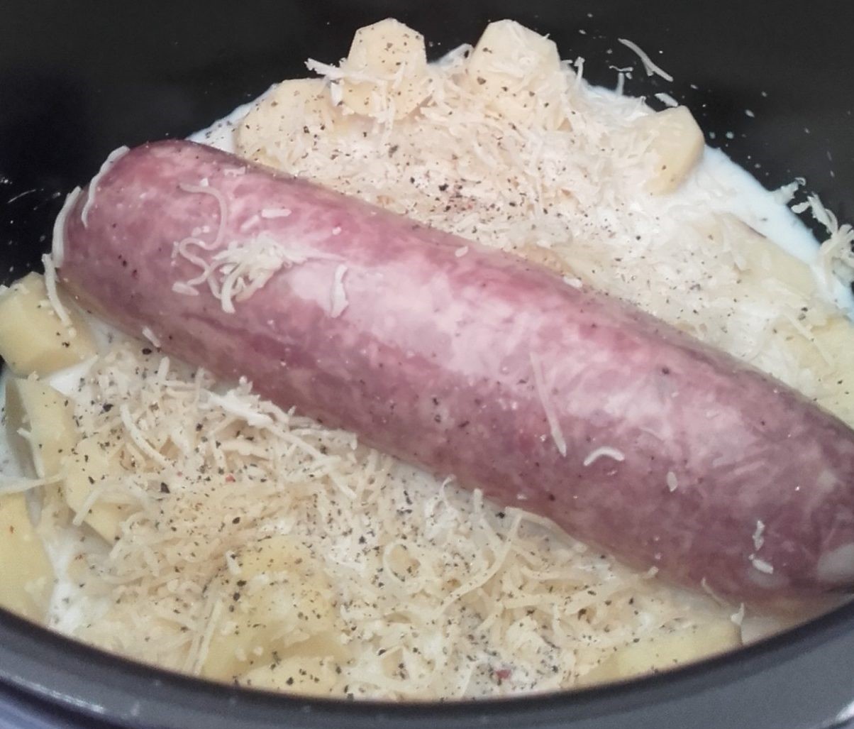 Pork sausage in a Geneva style