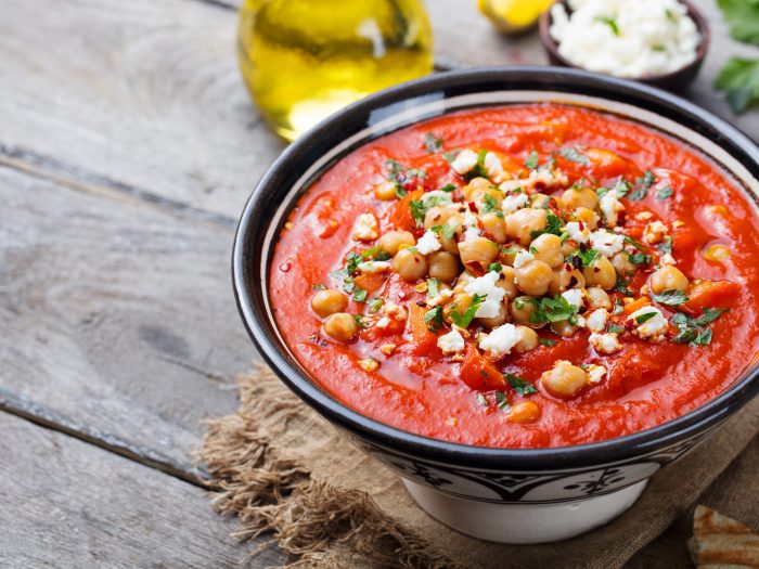 Moroccan chickpeas and tomatoes soup