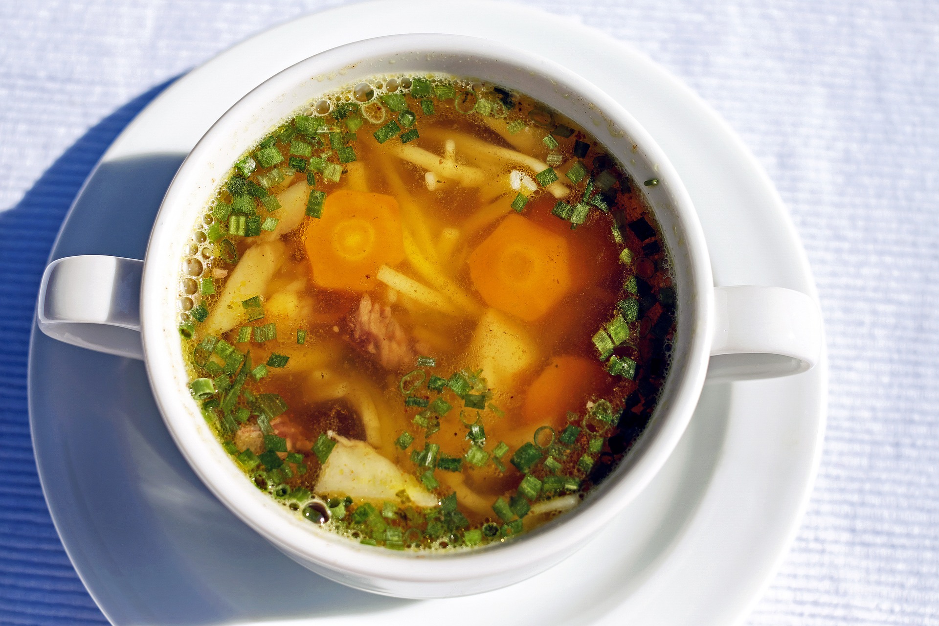 Eco soup with chicken carcass