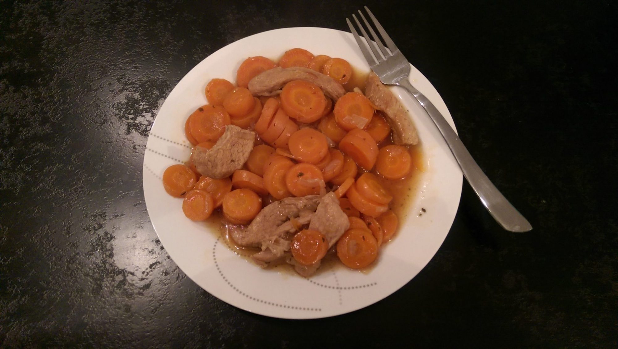 Stir fried veal with carrots